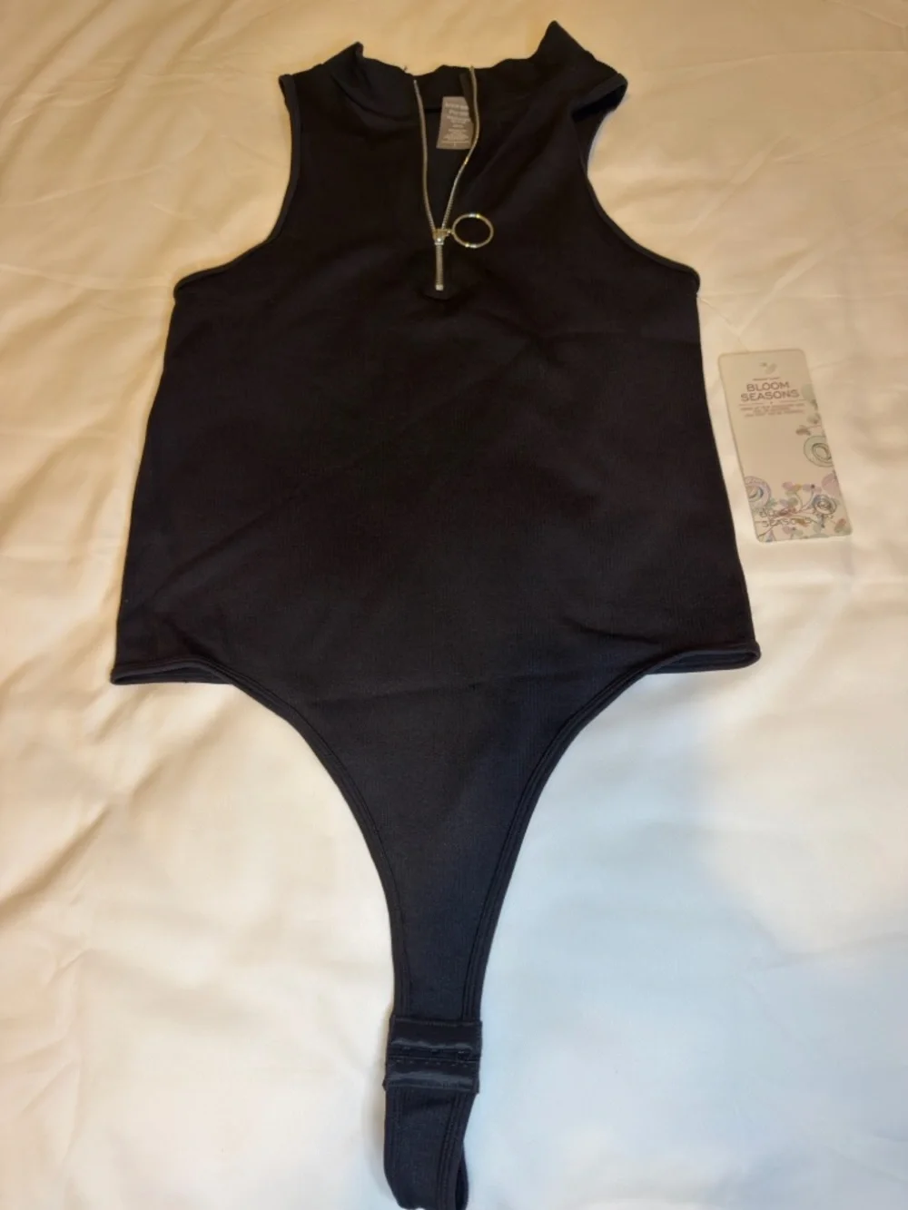 Black Bodysuit w/Zipper - Picture 6 of 9